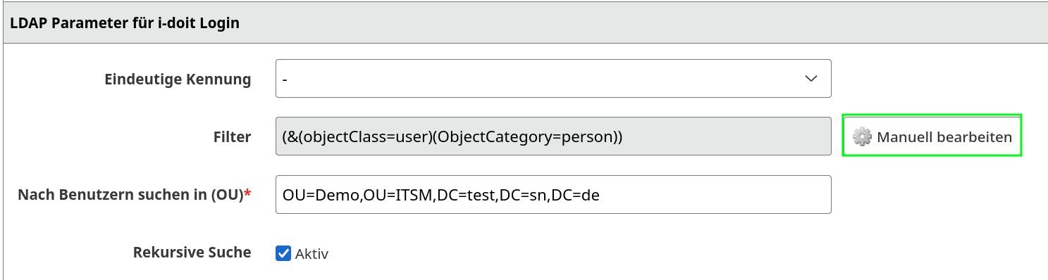 LDAP Parameter i-doit Login